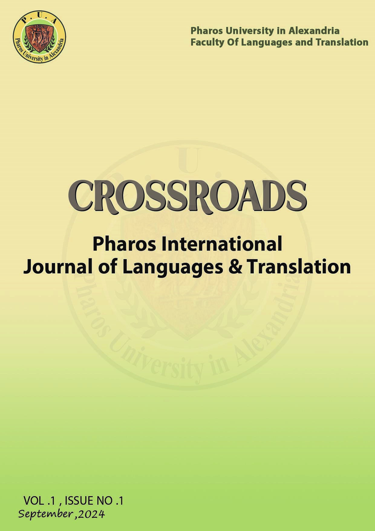 Crossroads: Pharos International Journal of Languages and Translation