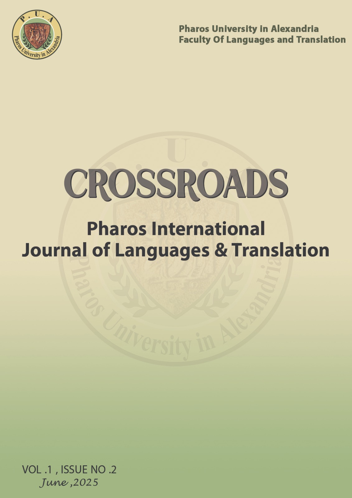 Crossroads: Pharos International Journal of Languages and Translation
